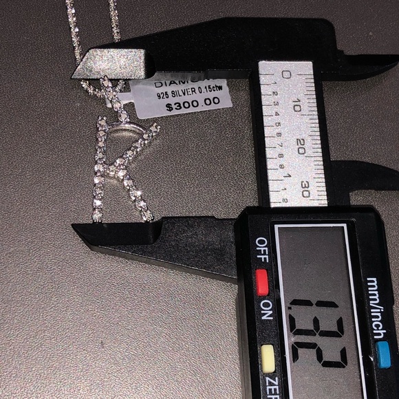 Stunning real diamond initial pendant w /beautiful Turkish chain not CZ not fake - Picture 9 of 9